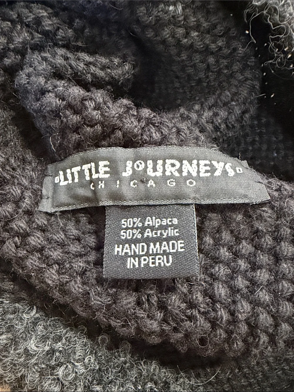 Little Journey Chicago Alpaca Blend Hat & Mittens Set Handmade Peru Floral Knit